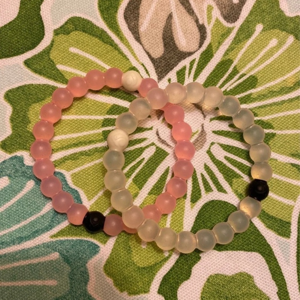Pink and Clear Lokai Bracelets
